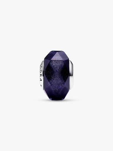 Talisman din sticlă de Murano albastră fațetată