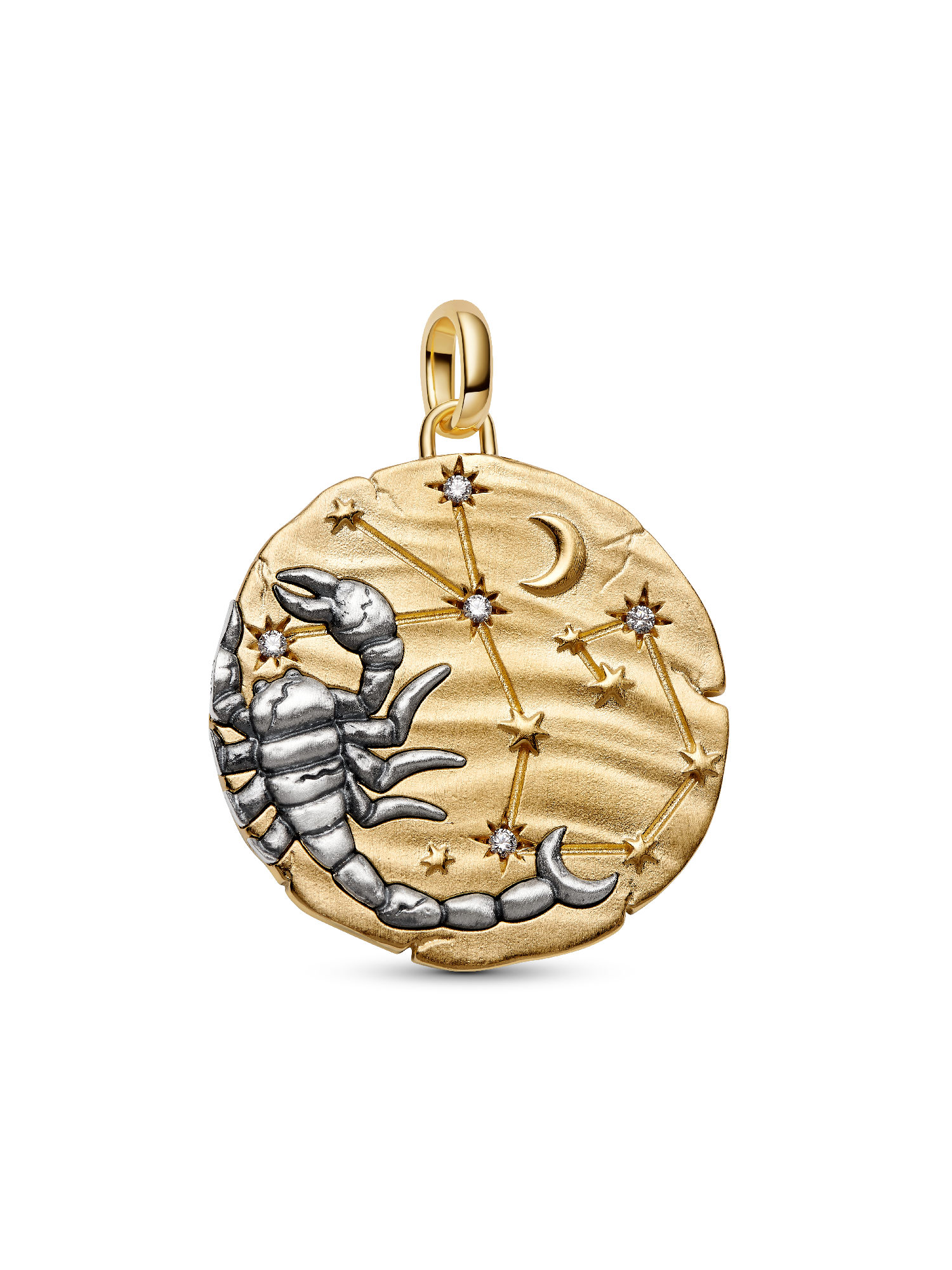 Talisman de tip medalion supradimensionat cu semnul zodiacal Scorpion