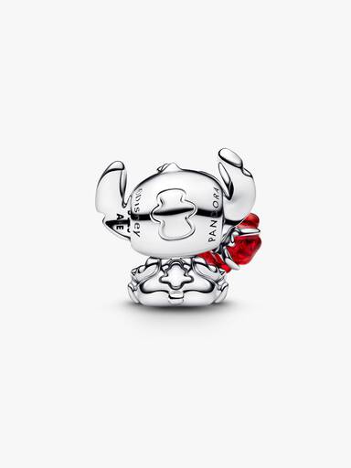Talisman cu Stitch și trandafir din sticlă de Murano de la Disney