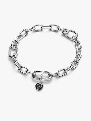 Mini talisman de tip pandantiv cu inimă chakra neagră Pandora ME