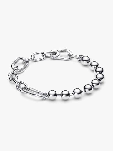 Brățară tip lanț cu verigi și mărgele metalice
