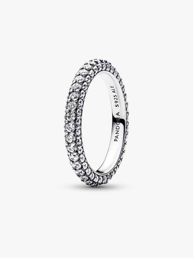 Inel cu un singur rând de pietre pavé Pandora Timeless