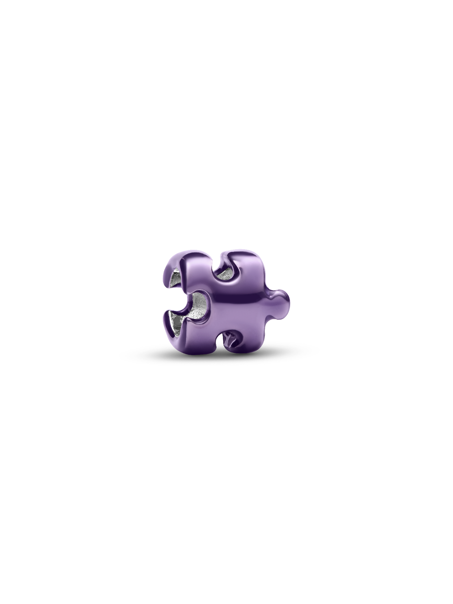 Mini talisman cu piesă de puzzle mov