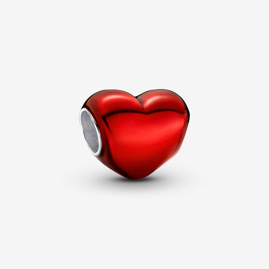 Talisman cu inimă roșie metalică image number 0
