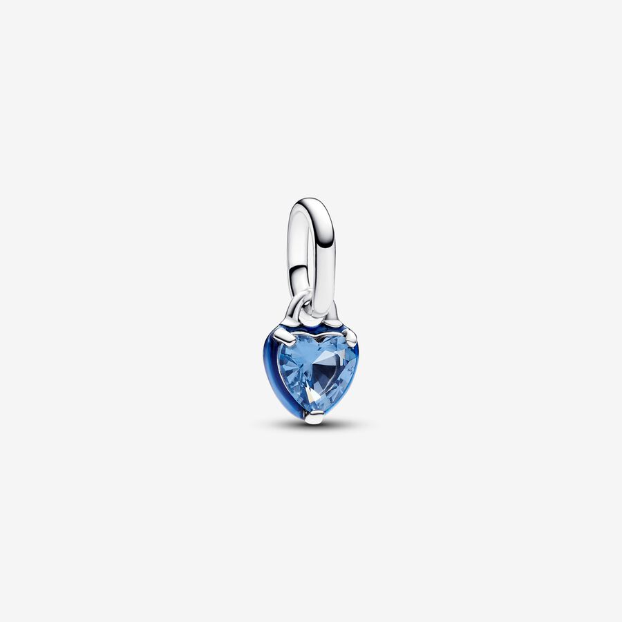 Mini talisman de tip pandantiv cu inimă chakra albastră Pandora ME image number 0