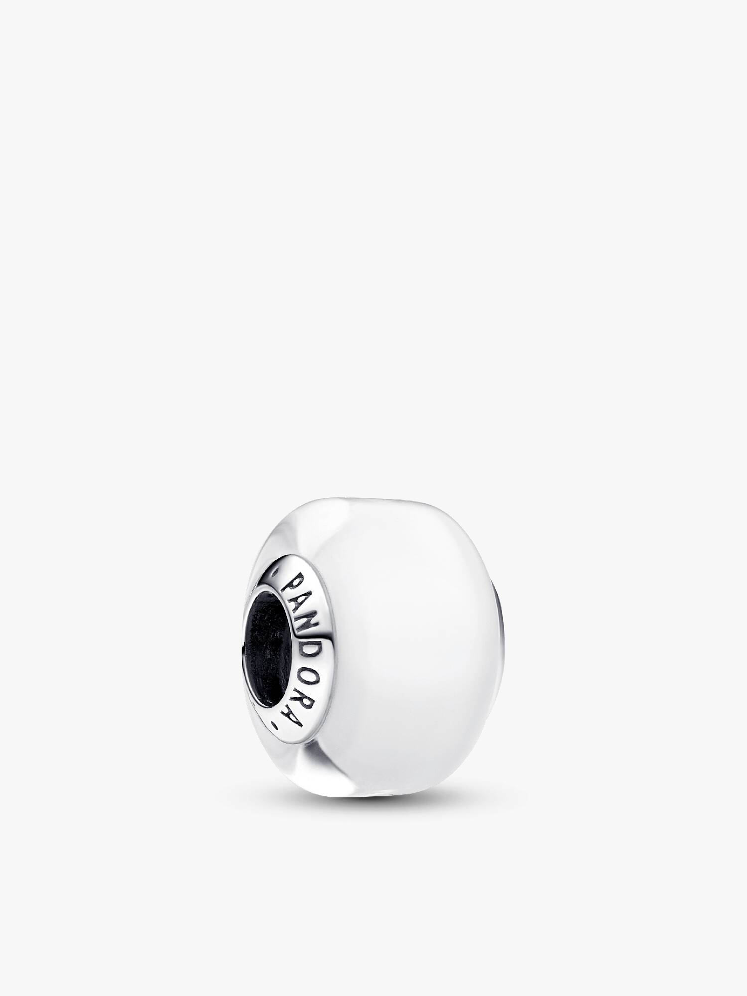 Mini talisman din sticlă de Murano alb