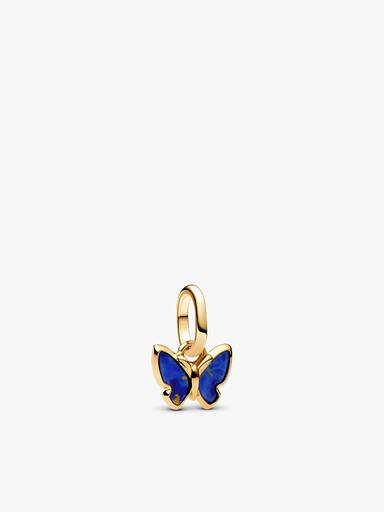 Set cadou cu talisman Fluture albastru și brățară placată cu aur