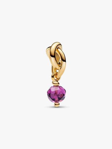 Talisman de tip pandantiv cu cercul eternității cu suprafață fațetată în nuanța violet