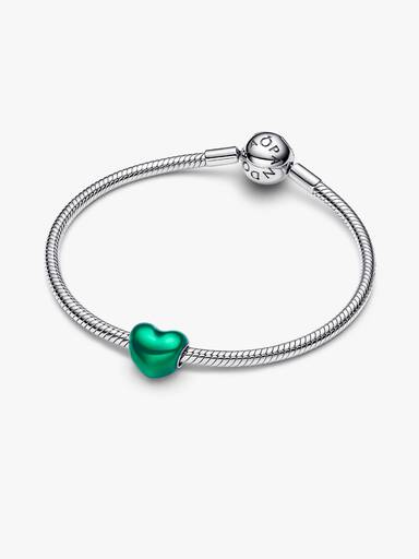 Talisman cu inimă metalică verde