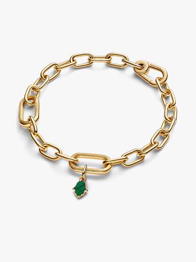 Mini talisman de tip pandantiv cu mână Hamsa verde