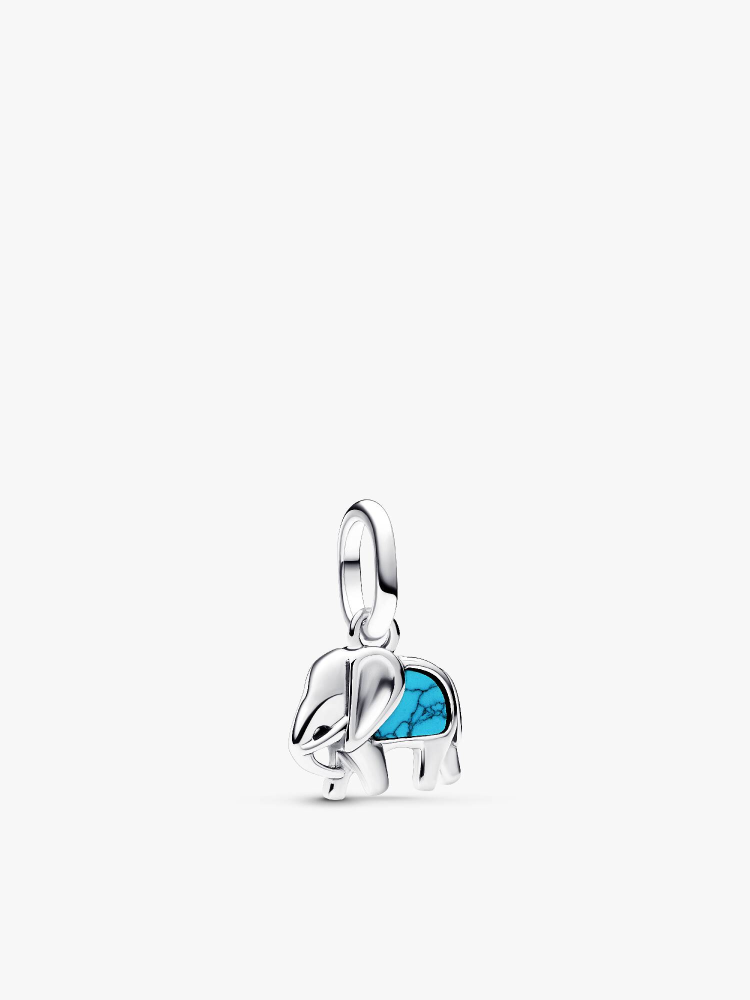 Mini talisman de tip pandantiv cu elefant turcoaz