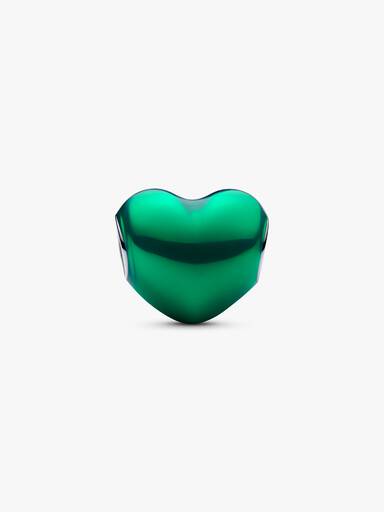 Talisman cu inimă metalică verde